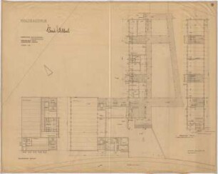Grund, Peter; Bad Vilbel; Ernst Reuter Schule - Block E, Turnhalle, Hausmeisterwohnung (Grundriss EG); Block E (Grundriss 1. OG); Turnhalle (Grundriss Keller)