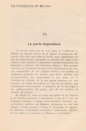 III. La parte dogmática