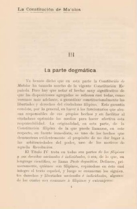 III. La parte dogmática