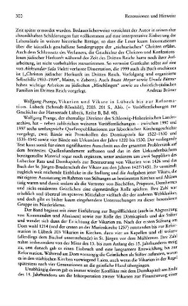 Prange, Wolfgang :: Vikarien und Vikare in Lübeck bis zur Reformation, (Veröffentlichungen zur Geschichte der Hansestadt Lübeck, Reihe B, 40) : Lübeck, Schmidt-Römhild, 2003