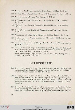 Kultusgeräte (Nr. 392-401)