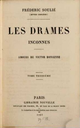 Les drames inconnus, 3. Amours de Victor Bonsenne