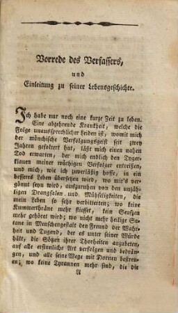 Leben und Schicksale des ehrwürdigen Vaters Sincerus