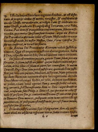 Sic Aeterna Dei Providentia Aeternam voluit Iustificationem ...