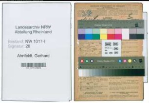 Entnazifizierung Gerhard Ahnfeldt , geb. 16.11.1911 (Versandleiter)