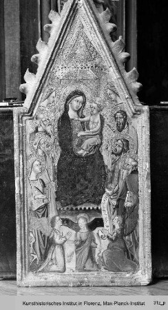 Madonna mit Kind und den Heiligen Lukas, Petrus, Bartholomäus, Katharina von Siena, Antonius Abbas und Johannes dem Täufer