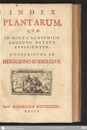 Index plantarum quae in horto academico Lugduno-Batavo reperiuntur