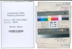 Entnazifizierung Agnes Becker , geb. 00.00.0000 ()