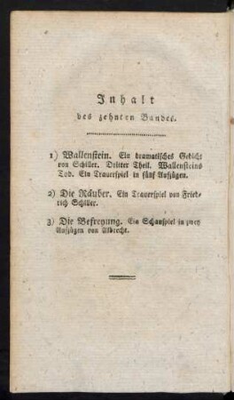 Inhalt des zehnten Bandes