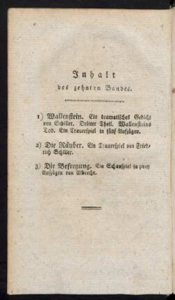 Inhalt des zehnten Bandes