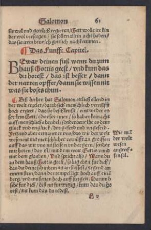 Das Funfft Capitel.