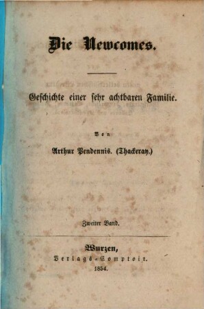 Die Newcomes : Geschichte einer sehr achtbaren Familie, 2