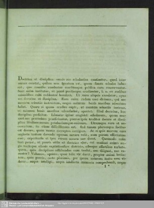 Brevis de disciplina scholastica dissertatio