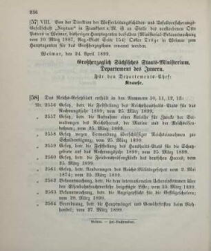 57. Ministerial-Bekanntmachung, betreffend Wechsel in der Hauptagentur der Wasserleitungsschäden- und Unfallversicherungs-Gesellschaft "Neptun" in Frankfurt a/M.