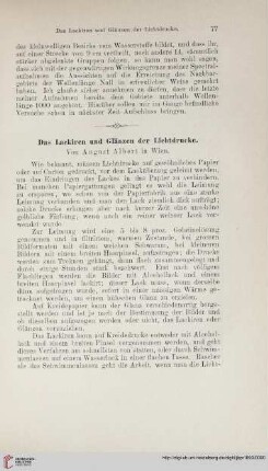 Das Lackiren und Glänzen der Lichtdrucke