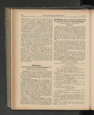 Mitteilungen der "Zentral-Geschäftsstelle für Deutsch-Türkische Wirtschaftsfragen".