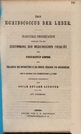 Ueber Echinococcus der Leber