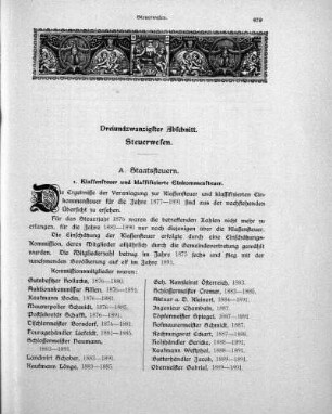 Dreiundzwanzigster Abschnitt. Steuerwesen