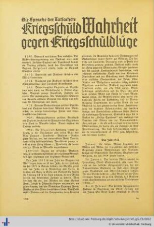 Die Sprache der Tatsachen: Kriegsschuld Wahrheit gegen Kriegsschuldlüge.