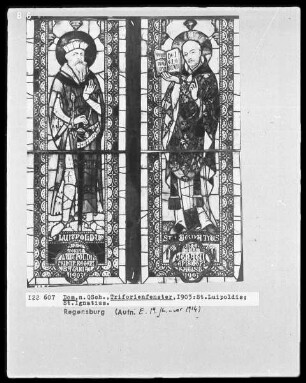 Fenster N VII, Felder: Die Heiligen Luitpoldis und Ignatius
