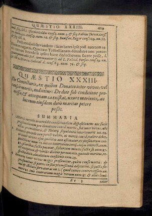 Quaestio XXXIII. De Coniecturis, ex quibus Donatto inter vivos, vel causa mortis, indicetur ...