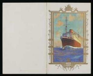 Hauptmahlzeit auf dem Mittelmeerfahrt Dampfer "Columbus"