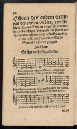 Historia des andern Exempels des vierden Gebots/ vom Abslaom Davids Son ...