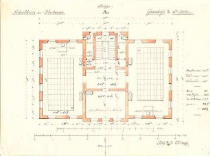 Klumpp, Karl F. A.; Neuhausen; Schulhaus - Grundriss 1. OG