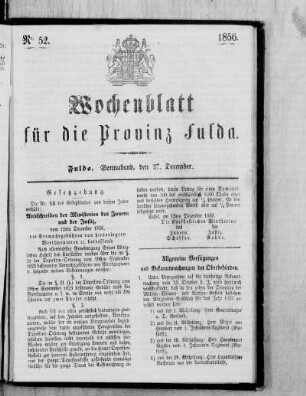 Nr. 52, Ausgabe vom 27. Dezember 1856