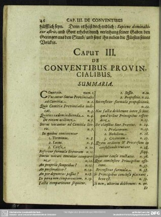 Caput III. De Conventibus Provincialibus