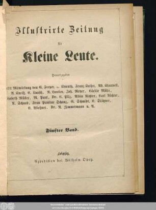 5. 1877: Illustrirte Zeitung für kleine Leute