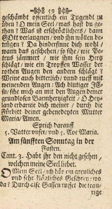 Am fünfften Sonntag in der Fasten