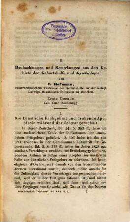 Neue Zeitschrift für Geburtskunde. 25,1. 1848
