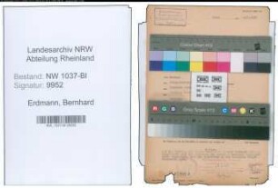 Entnazifizierung Bernhard Erdmann , geb. 21.05.1895 (Steiger)