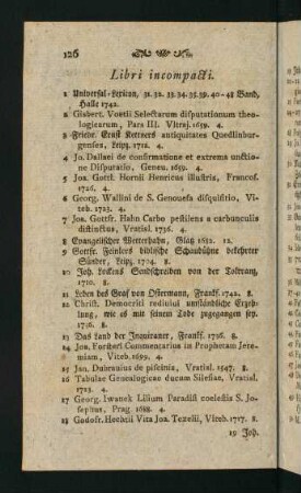 126-128, Libri incompacti.