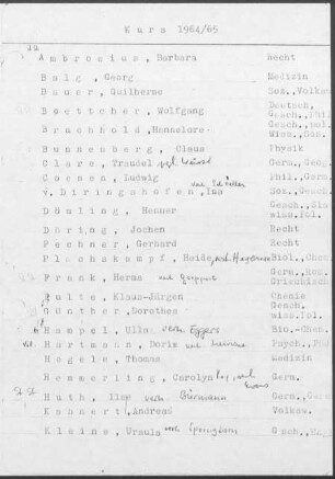 Kurs 1964/65