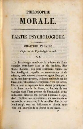 Philosophie morale, 1