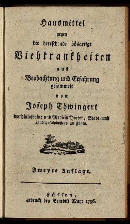 Hausmittel gegen die herrschende bösartige Viehkrankheiten