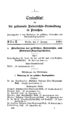 Ministerium der geistlichen, Unterrichts- und Medizinal-Angelegenheiten
