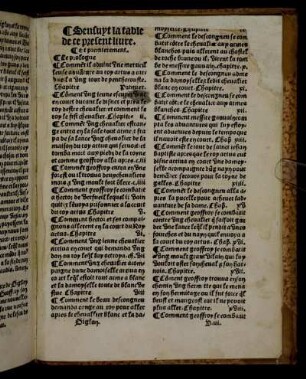 Sensuyt la table de ce present livre