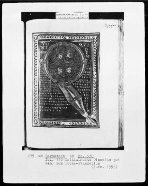 Evangeliar mit Capitulare aus Gladbach — Q (uonium ...), Folio 110 recto