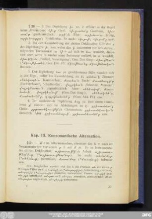 Kap. III. Konsonantische Alternation.