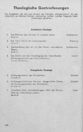 Theologische Gastvorlesungen