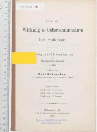 Ueber die Wirkung der Ueberosmiumsäure bei Epilepsie