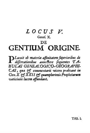 LOCUS V. Genes. X. DE GENTUM ORIGINE.