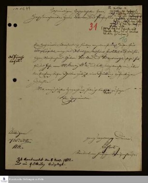 Brief von Rechnungsführer Poshart an Georg Christian Knapp.
