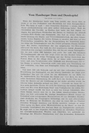 Vom Hamburger Dom und Domkapitel