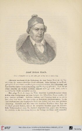 4: Josef Anton Koch : geb. zu Obergiblen am 27. Juli 1768, gest. zu Rom am 12. Januar 1839
