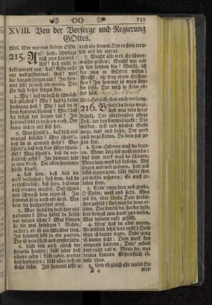 XVIII. Von der Vorsorge und Regierung Gottes.