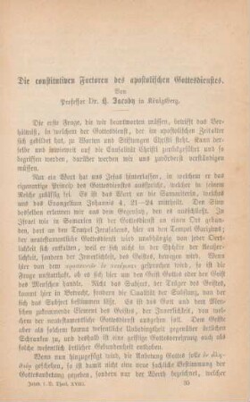 539-583 Die constitutiven Factoren des apostolischen Gottesdienstes